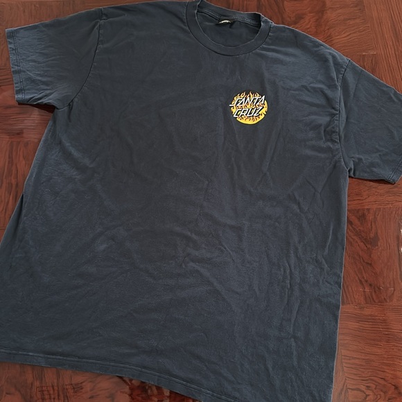 Santa Cruz Skateboards Men’s Blaze Short Sleeve Tee, Navy Blue - Picture 3 of 11